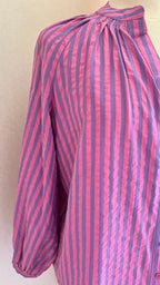 Blouse Ambre rayée rose et violet Lili & Lala – détail tissu | Coka Collection