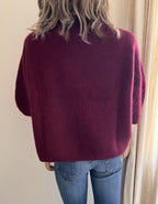 Pull Rémi bordeaux en mohair – vue de dos, coupe droite et souple | Coka Collection
