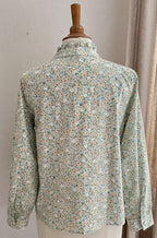 Vue arrière blouse Céline Season fleurie vert d'eau