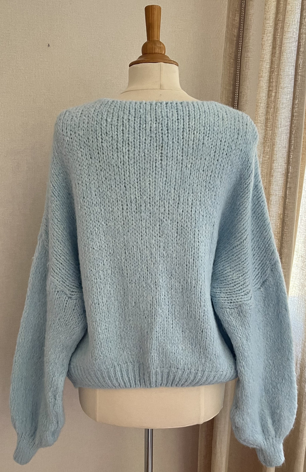 Gilet Roméo bleu ciel fabrication italienne - vue de dos