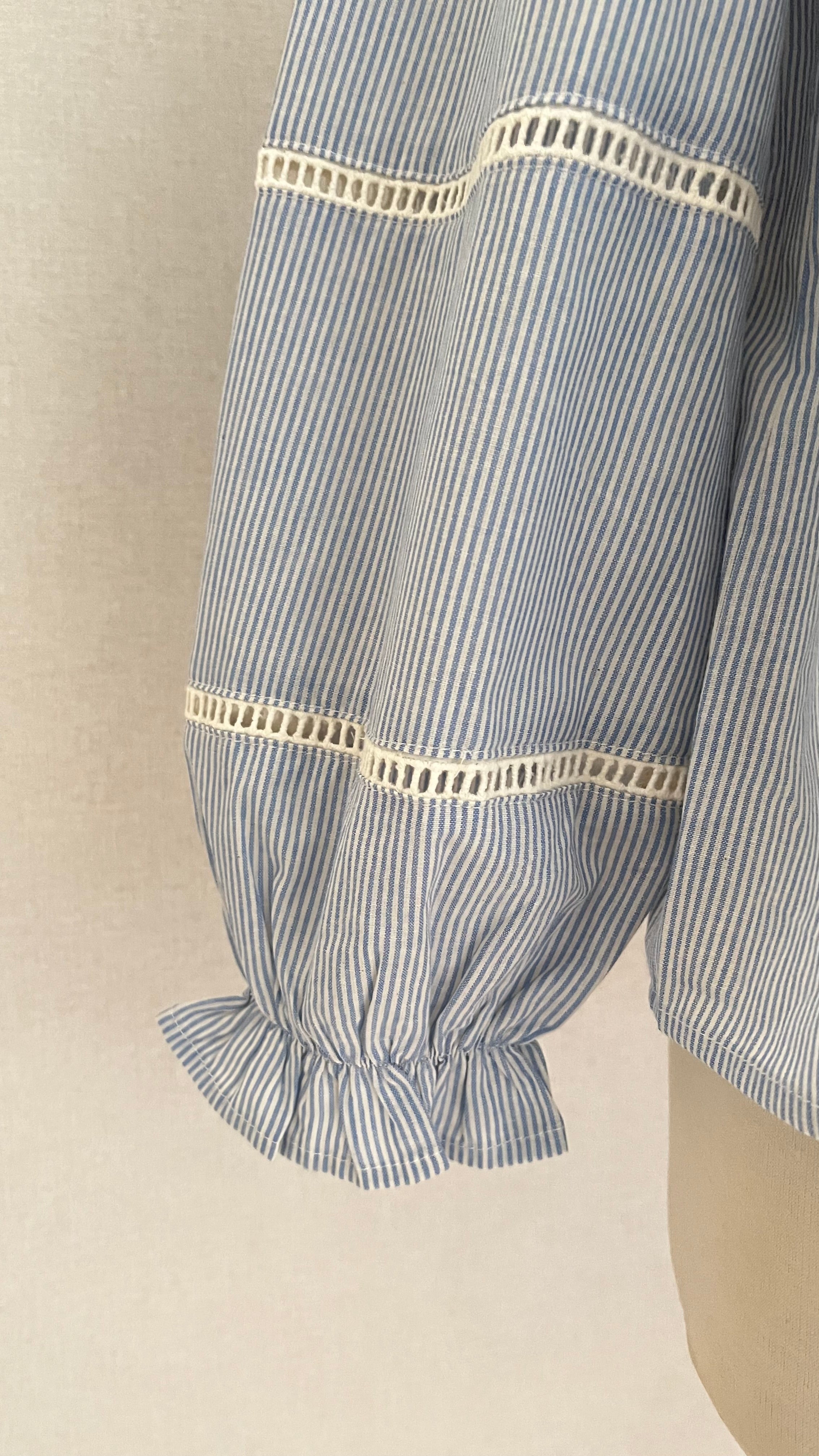 Détail manches blouse Clara rayée In April 1986