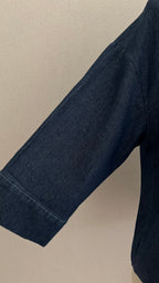 Détail manches blouse Zoé denim oversize