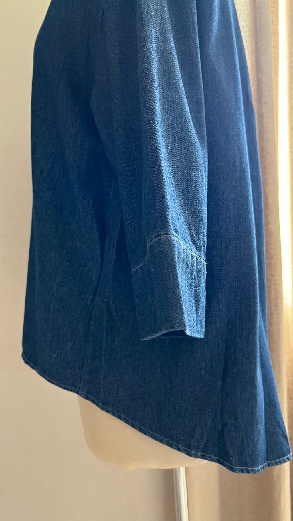 Blouse Zoé denim oversize - vue de profil