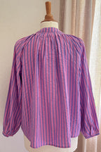 Blouse Ambre rayée rose et violet Lili & Lala – vue de dos | Coka Collection